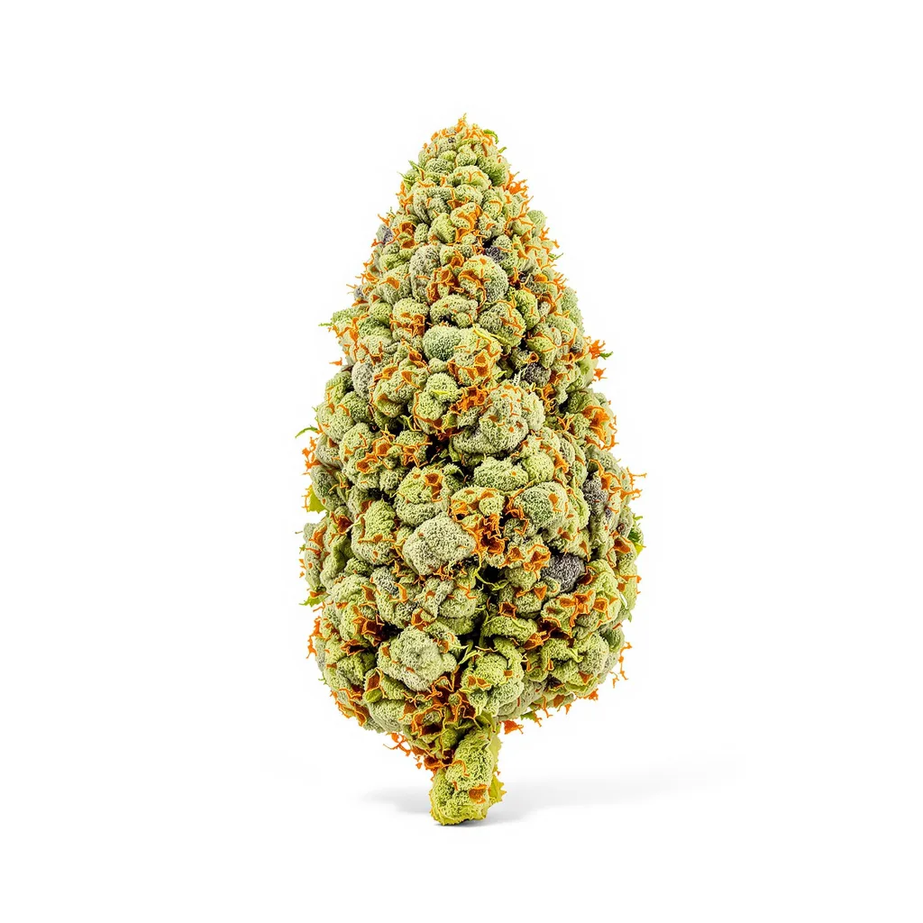 Divine CBD 43% indica / 57% sativa — fleur avec trichomes visibles