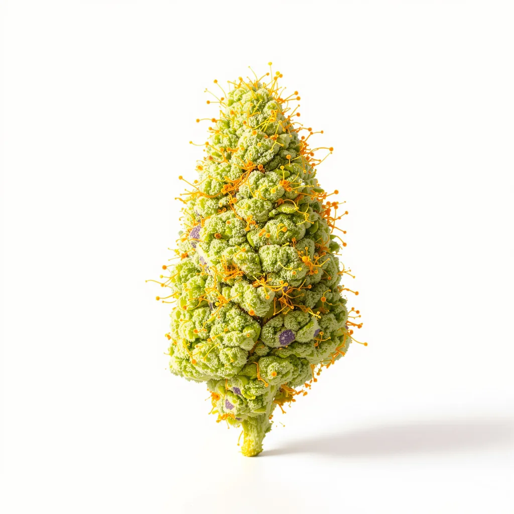 Dizzy OG 16% indica / 84% sativa — fleur avec trichomes visibles