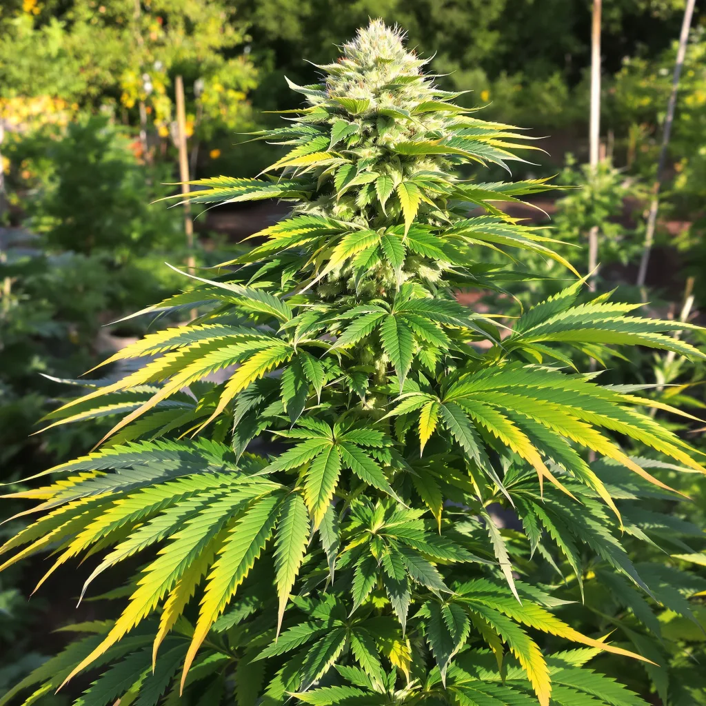 DJ Short Blueberry 80% indica / 20% sativa — fleur avec trichomes visibles