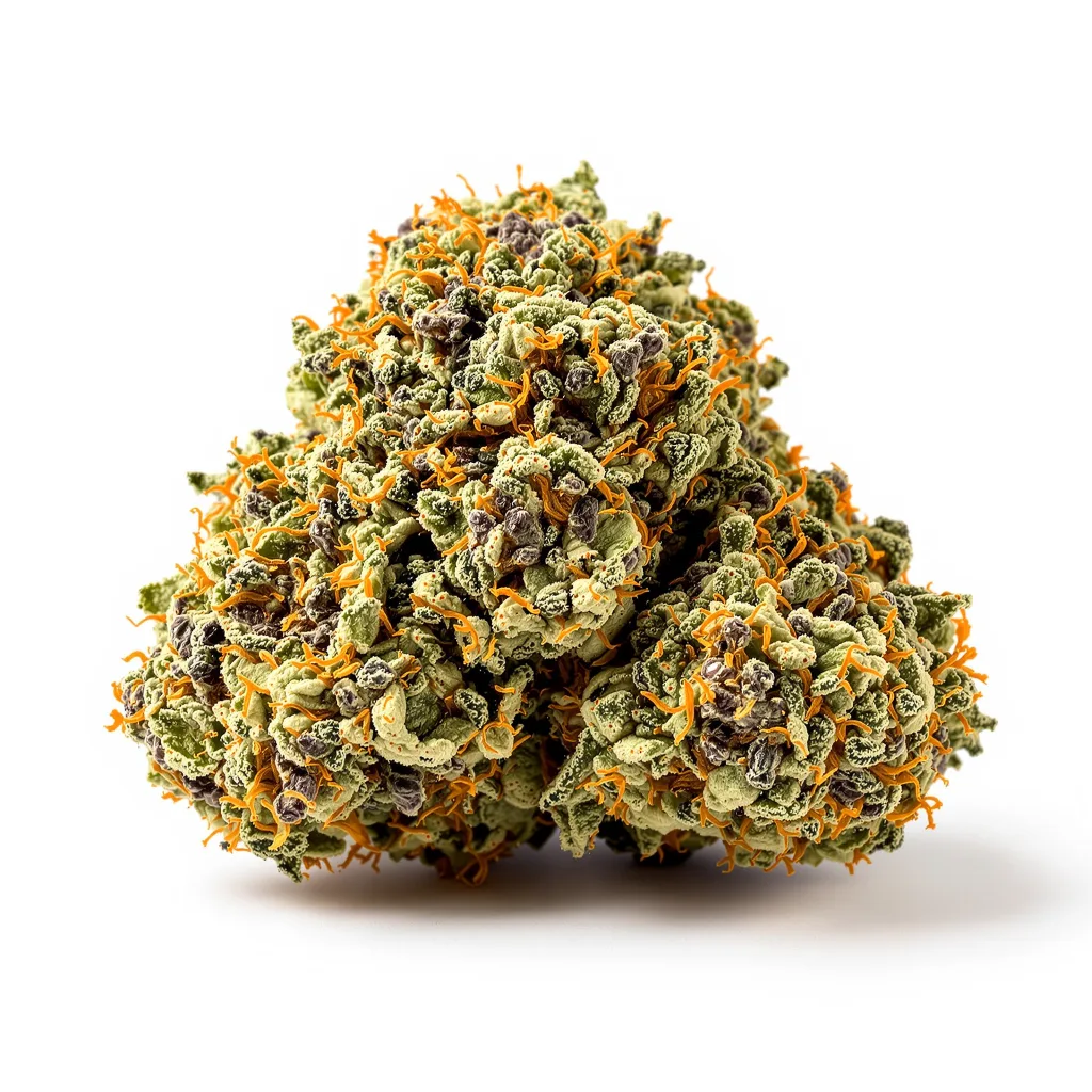 Dogwalker OG 78% indica / 22% sativa — fleur avec trichomes visibles