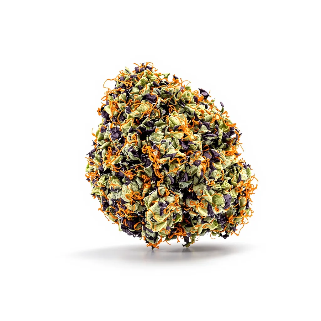 Dogwalker OG 78% indica / 22% sativa — fleur avec trichomes visibles