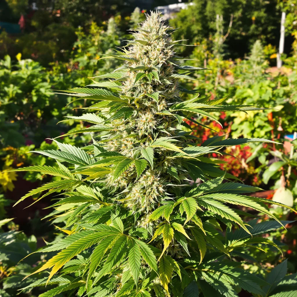 Double Bubble 45% indica / 55% sativa — fleur avec trichomes visibles