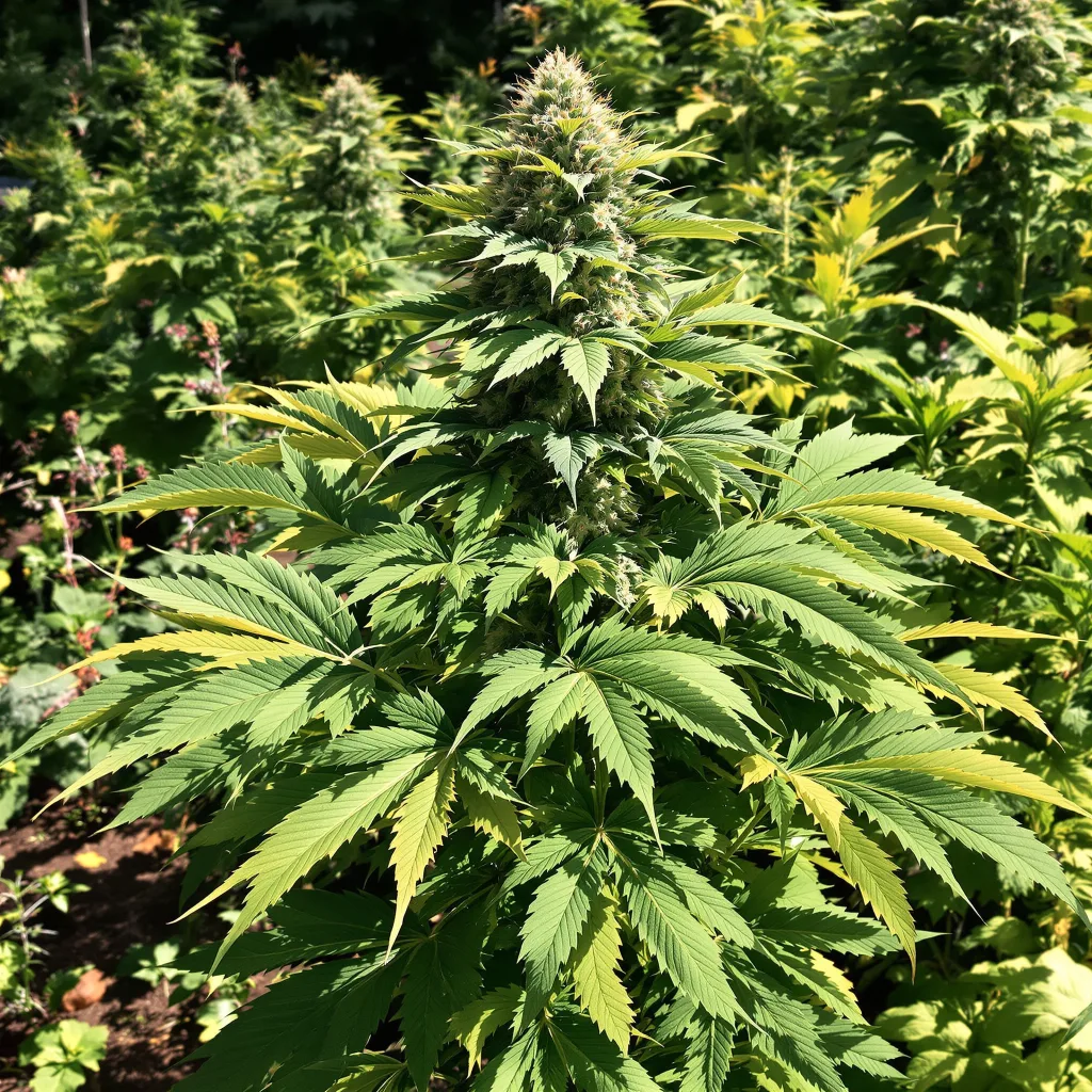 Double OG 85% indica / 15% sativa — fleur avec trichomes visibles