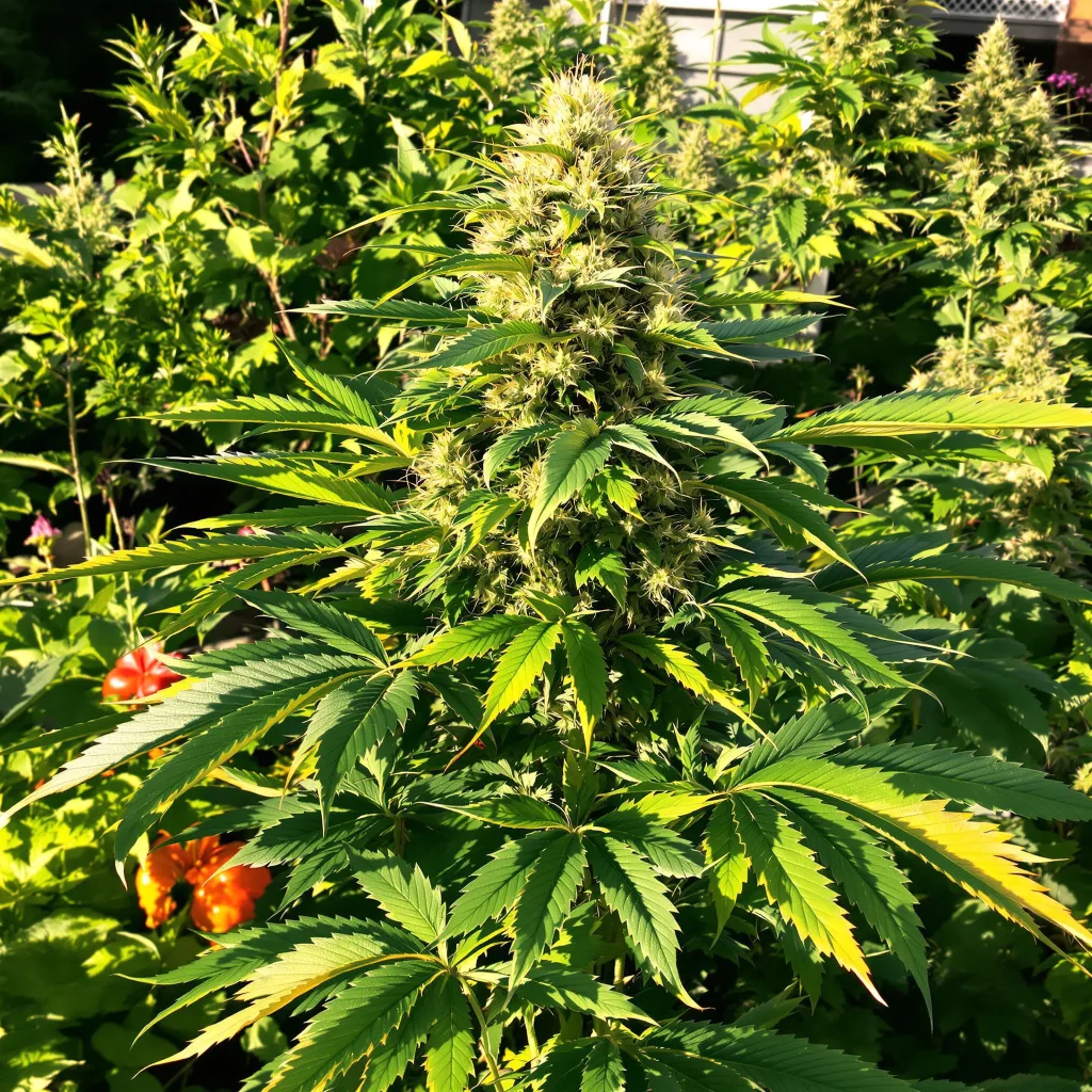 Dr. Funk 72% indica / 28% sativa — fleur avec trichomes visibles
