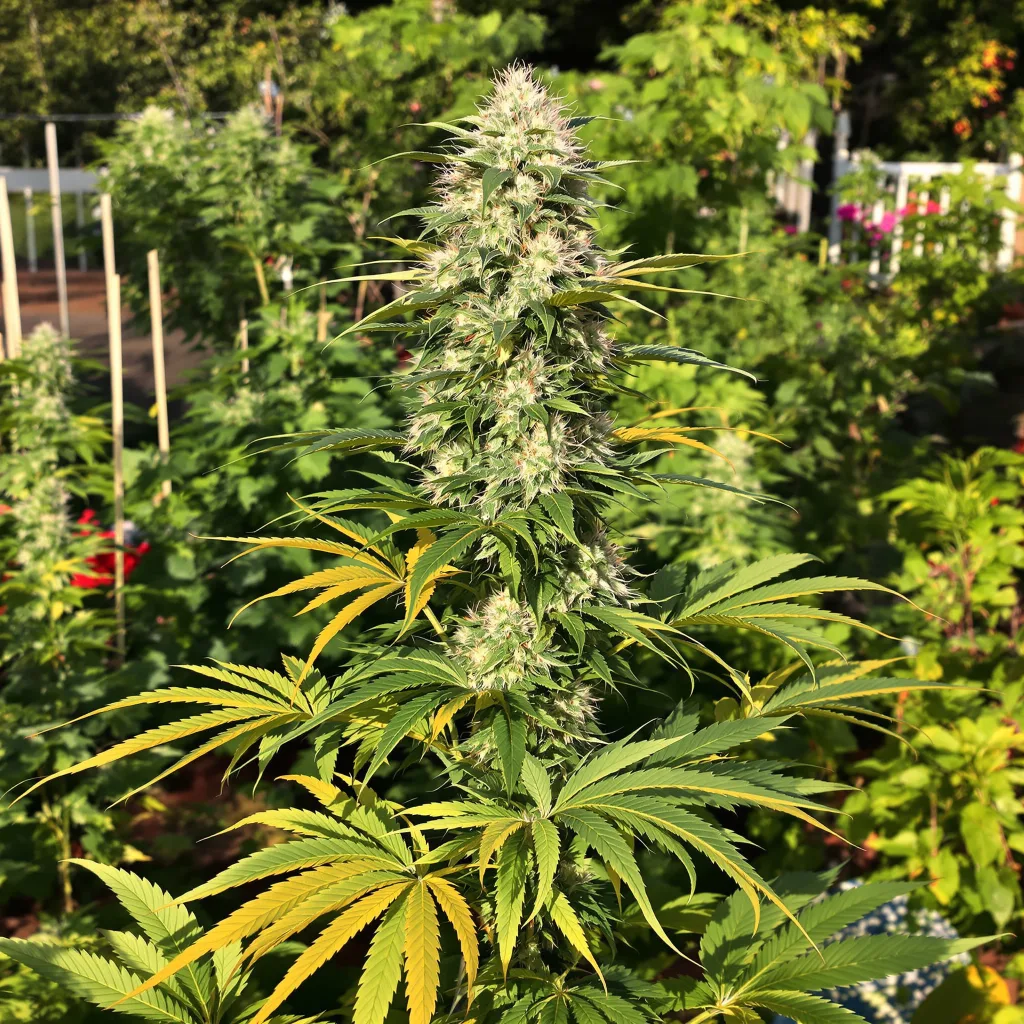 Dragon's Breath 50% indica / 50% sativa — fleur avec trichomes visibles