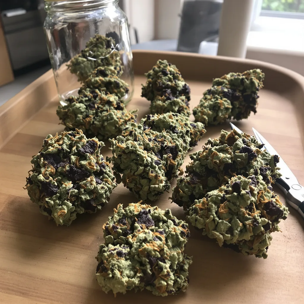 Dream Berry 78% indica / 22% sativa — fleur avec trichomes visibles