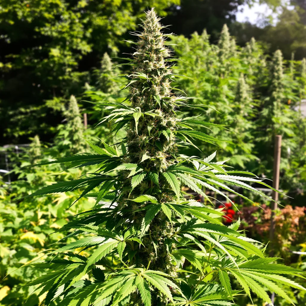 Dutch Hawaiian 12% indica / 88% sativa — fleur avec trichomes visibles