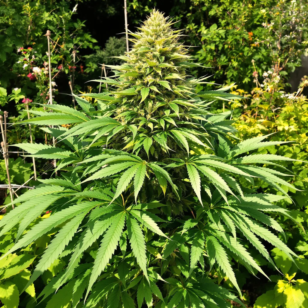 Dutch Treat 68% indica / 32% sativa — fleur avec trichomes visibles