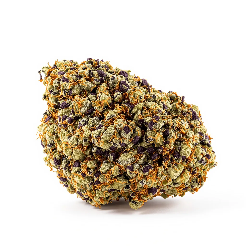 Dutch Treat 68% indica / 32% sativa — fleur avec trichomes visibles