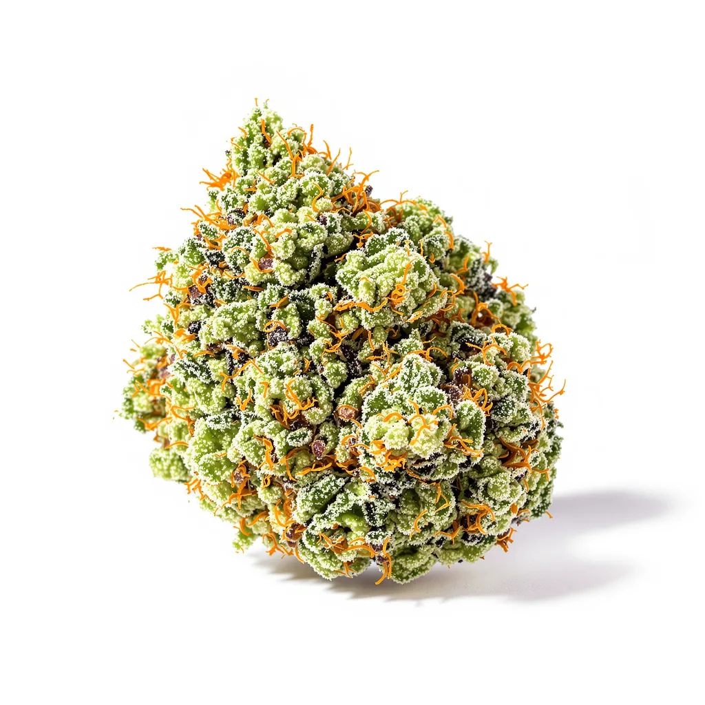 Dutchberry 40% indica / 60% sativa — fleur avec trichomes visibles