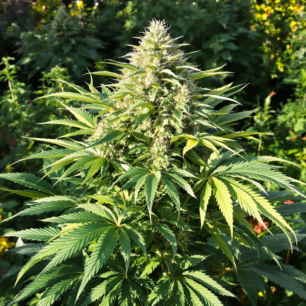 Dynamite 85% indica / 15% sativa — fleur avec trichomes visibles