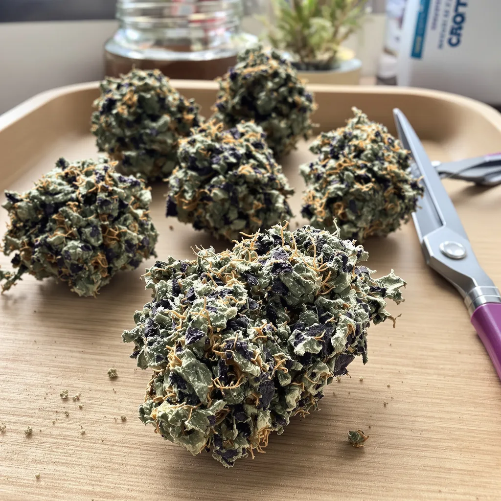 Early Skunk 67% indica / 33% sativa — fleur avec trichomes visibles