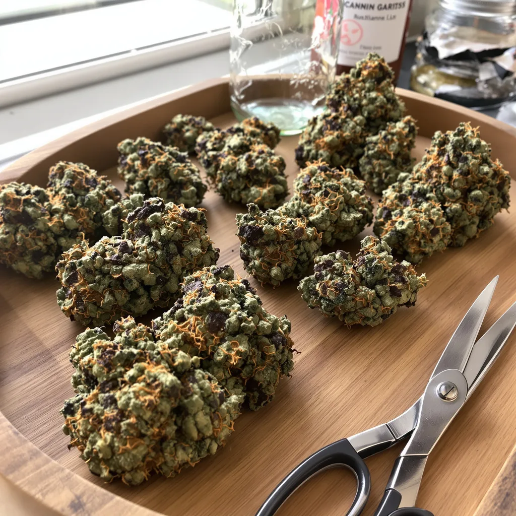 Edelweiss 77% indica / 23% sativa — fleur avec trichomes visibles