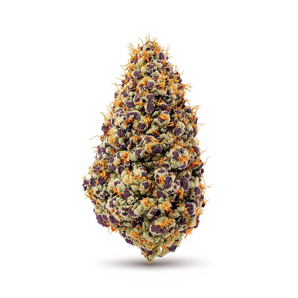 Edelweiss 77% indica / 23% sativa — fleur avec trichomes visibles