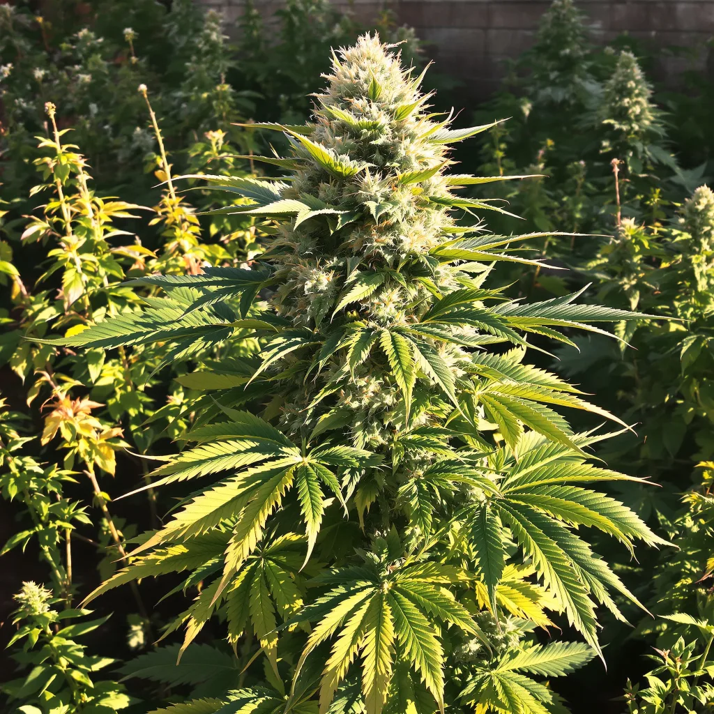 Electric Blue 86% indica / 14% sativa — fleur avec trichomes visibles