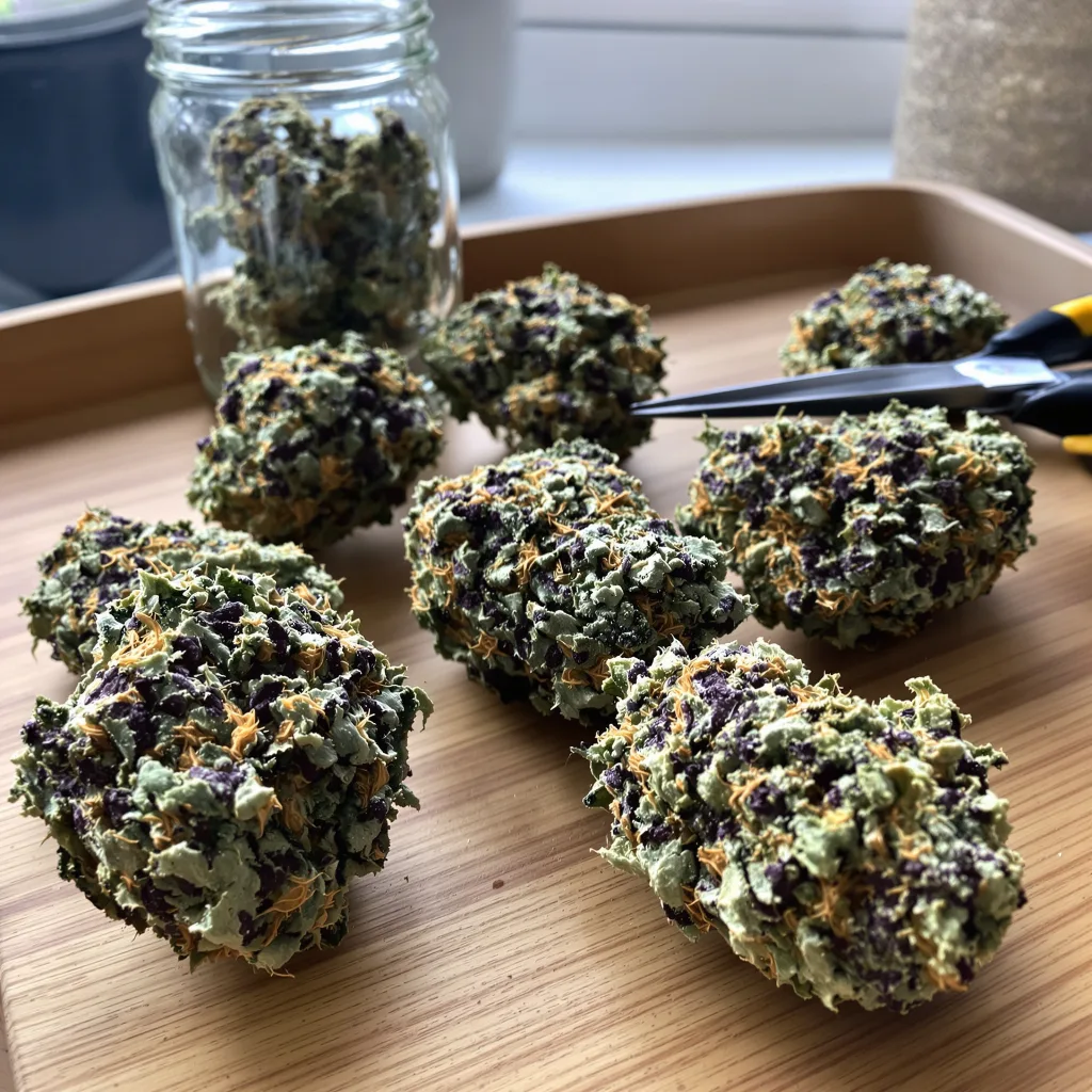 Endless Sky 88% indica / 12% sativa — fleur avec trichomes visibles