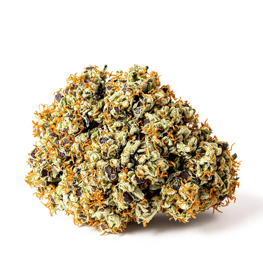 Enemy of the State 85% indica / 15% sativa — fleur avec trichomes visibles