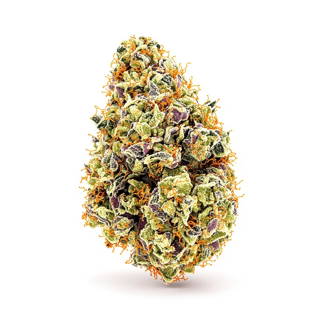 Envy 44% indica / 56% sativa — fleur avec trichomes visibles