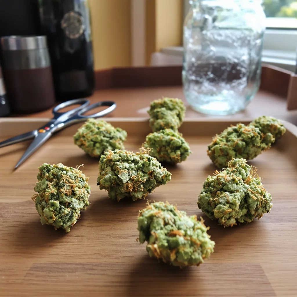 Euforia 20% indica / 80% sativa — fleur avec trichomes visibles