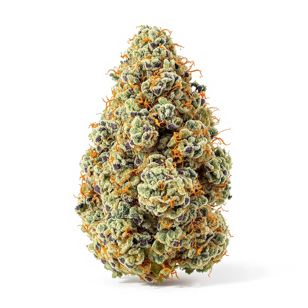 Euphoria Cookies 38% indica / 62% sativa — fleur avec trichomes visibles