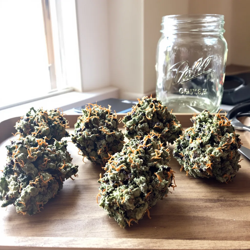Extreme Cream 82% indica / 18% sativa — fleur avec trichomes visibles