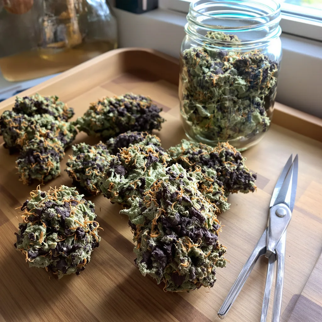Extreme OG 70% indica / 30% sativa — fleur avec trichomes visibles