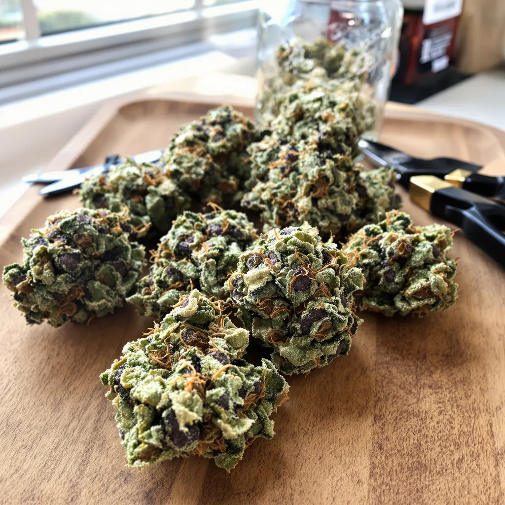 Faygo Red Pop 40% indica / 60% sativa — fleur avec trichomes visibles