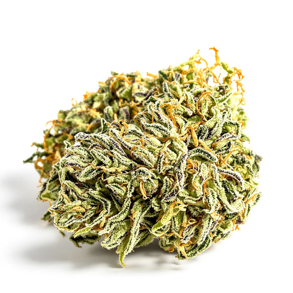 Faygo Red Pop 40% indica / 60% sativa — fleur avec trichomes visibles