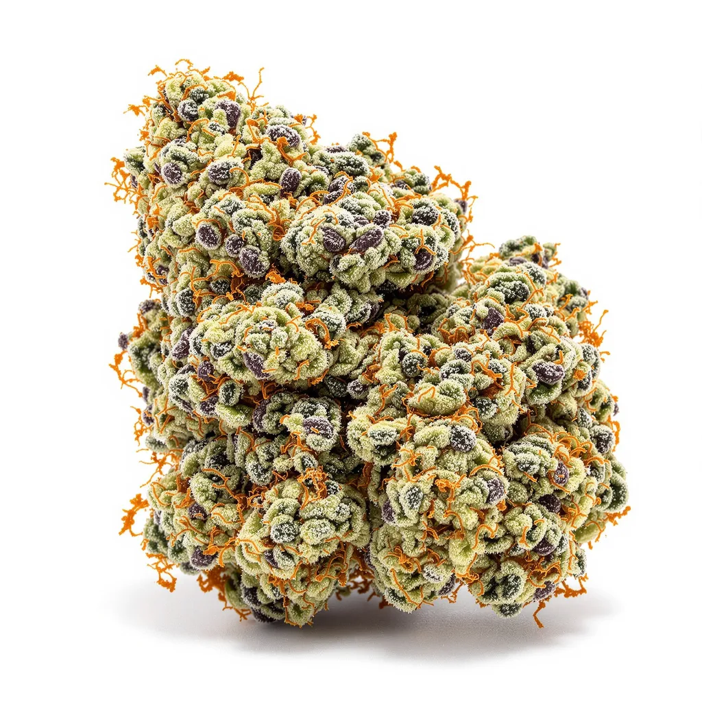 Frosty 45% indica / 55% sativa — fleur avec trichomes visibles