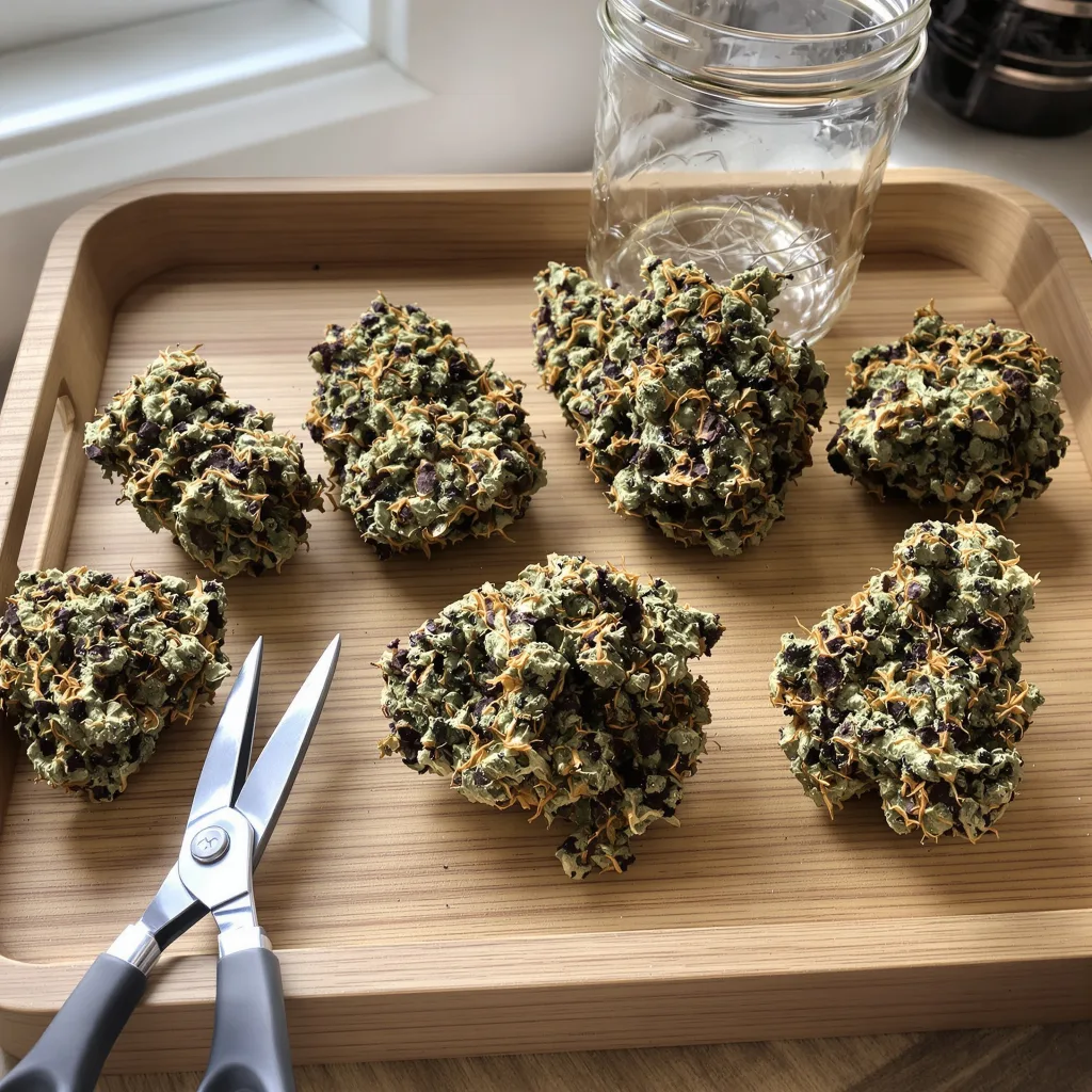 Fruity Chronic Juice 88% indica / 12% sativa — fleur avec trichomes visibles