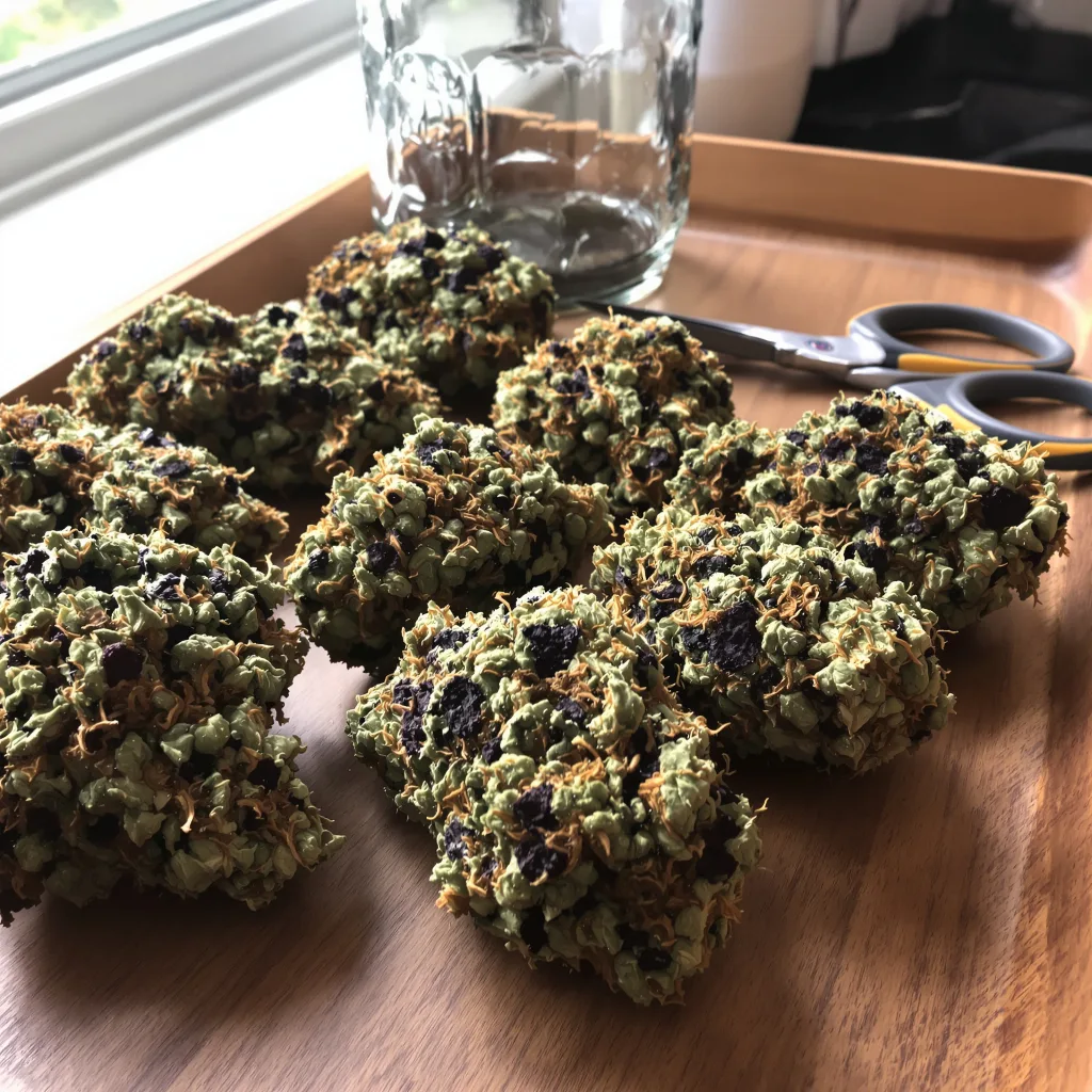 Fruitylicious 76% indica / 24% sativa — fleur avec trichomes visibles