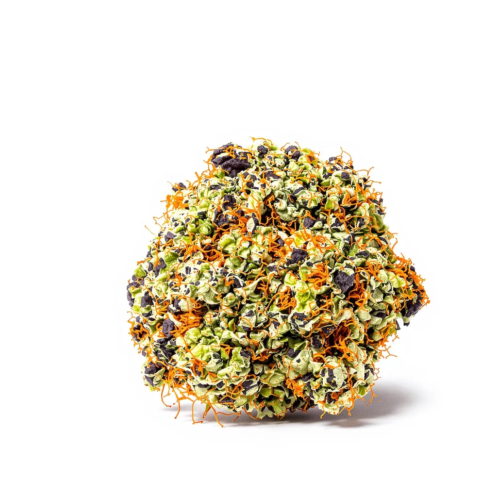 Fucking Incredible 66% indica / 34% sativa — fleur avec trichomes visibles