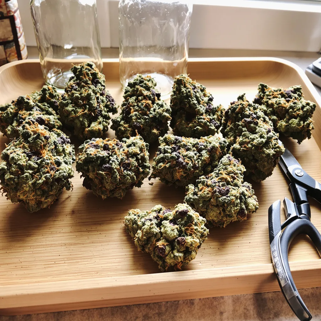 Fucking Incredible 66% indica / 34% sativa — fleur avec trichomes visibles