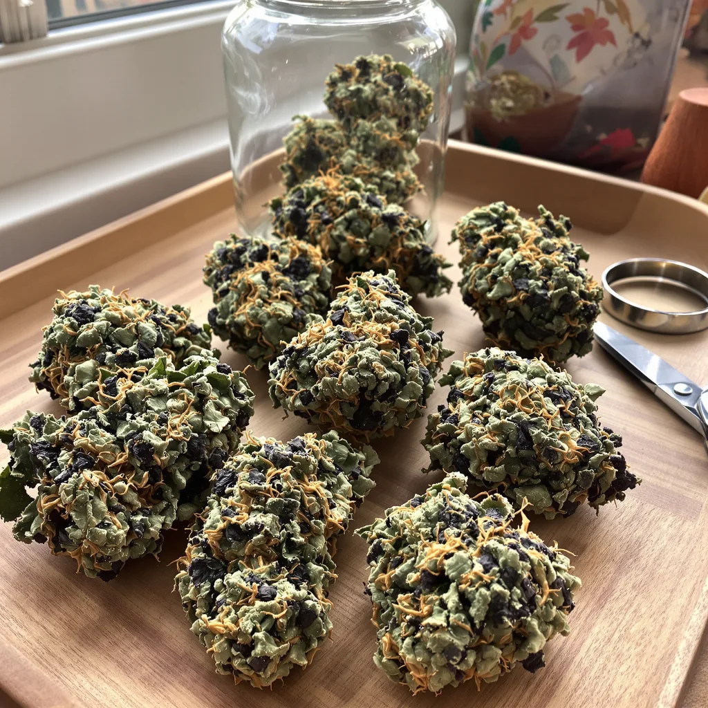 G13 Widow 65% indica / 35% sativa — fleur avec trichomes visibles