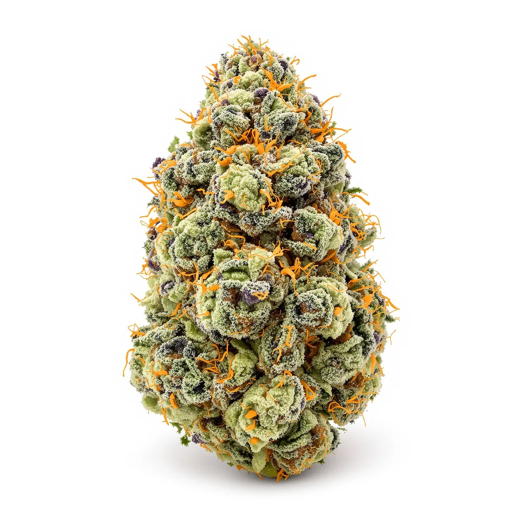 Game Changer 60% indica / 40% sativa — fleur avec trichomes visibles