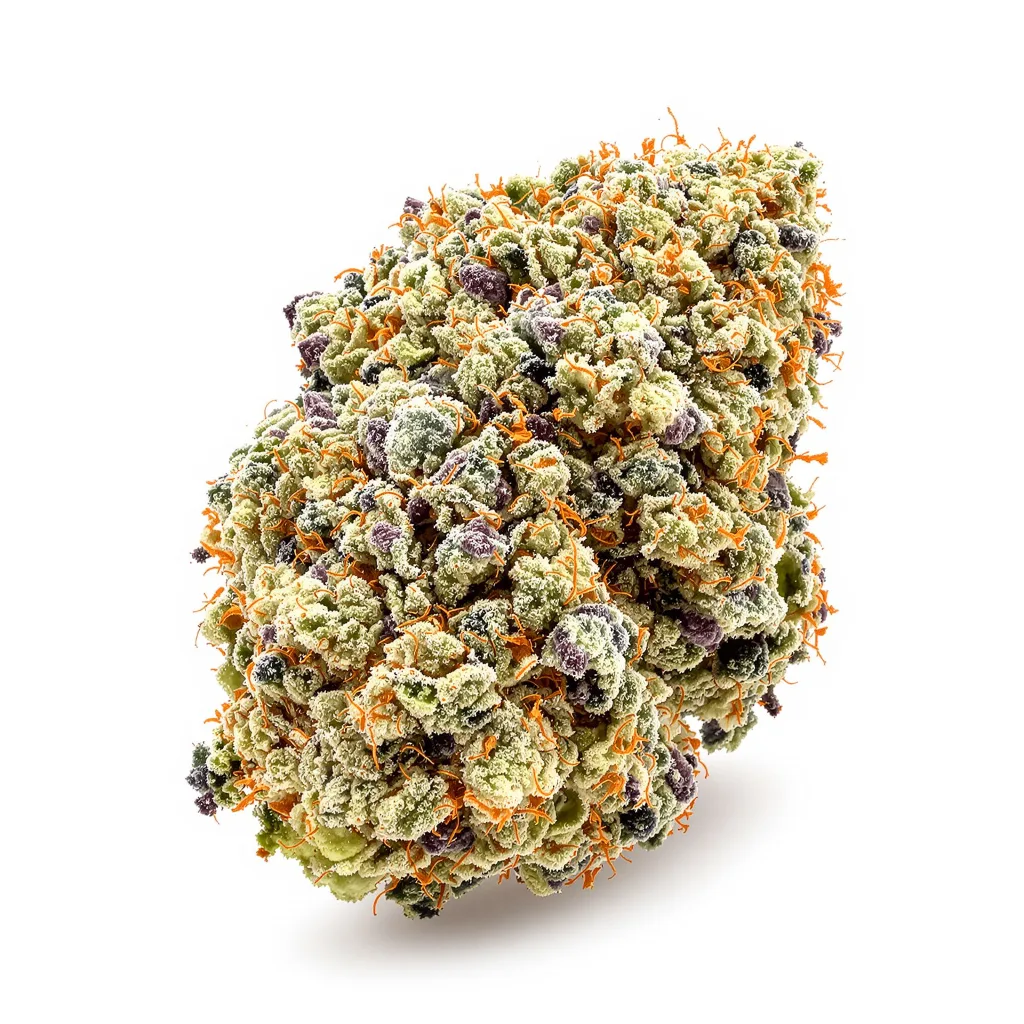 Gatekeeper OG 57% indica / 43% sativa — fleur avec trichomes visibles