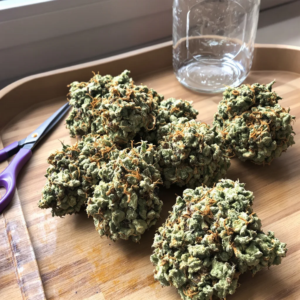 Gatekeeper OG 57% indica / 43% sativa — fleur avec trichomes visibles