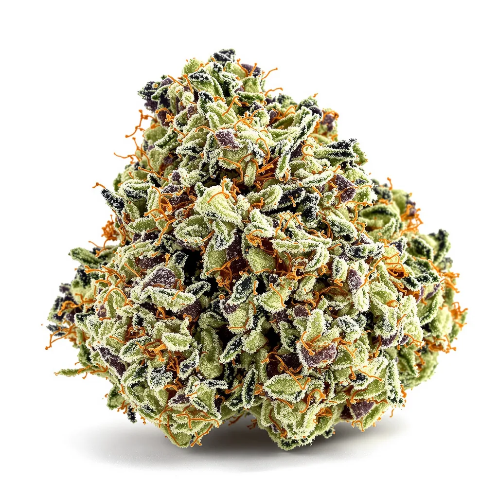 Gatekeeper OG 57% indica / 43% sativa — fleur avec trichomes visibles