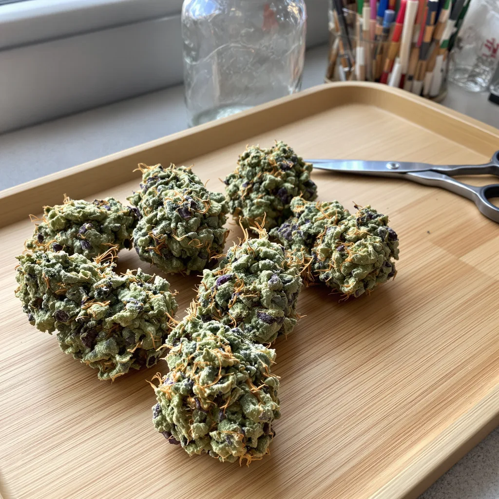 Gelato 33 60% indica / 40% sativa — fleur avec trichomes visibles