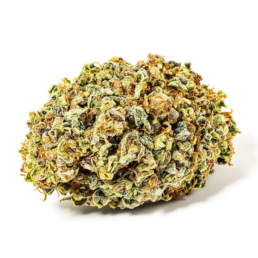 Gelato 33 60% indica / 40% sativa — fleur avec trichomes visibles
