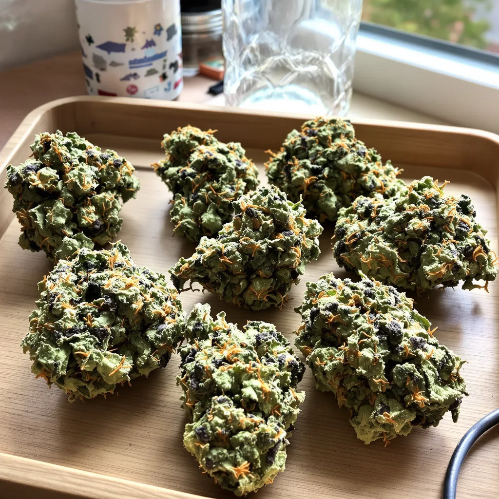 Gelato 44 36% indica / 64% sativa — fleur avec trichomes visibles