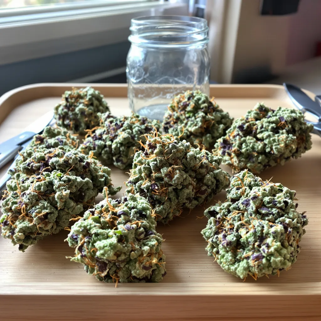 Gelato 38% indica / 62% sativa — fleur avec trichomes visibles