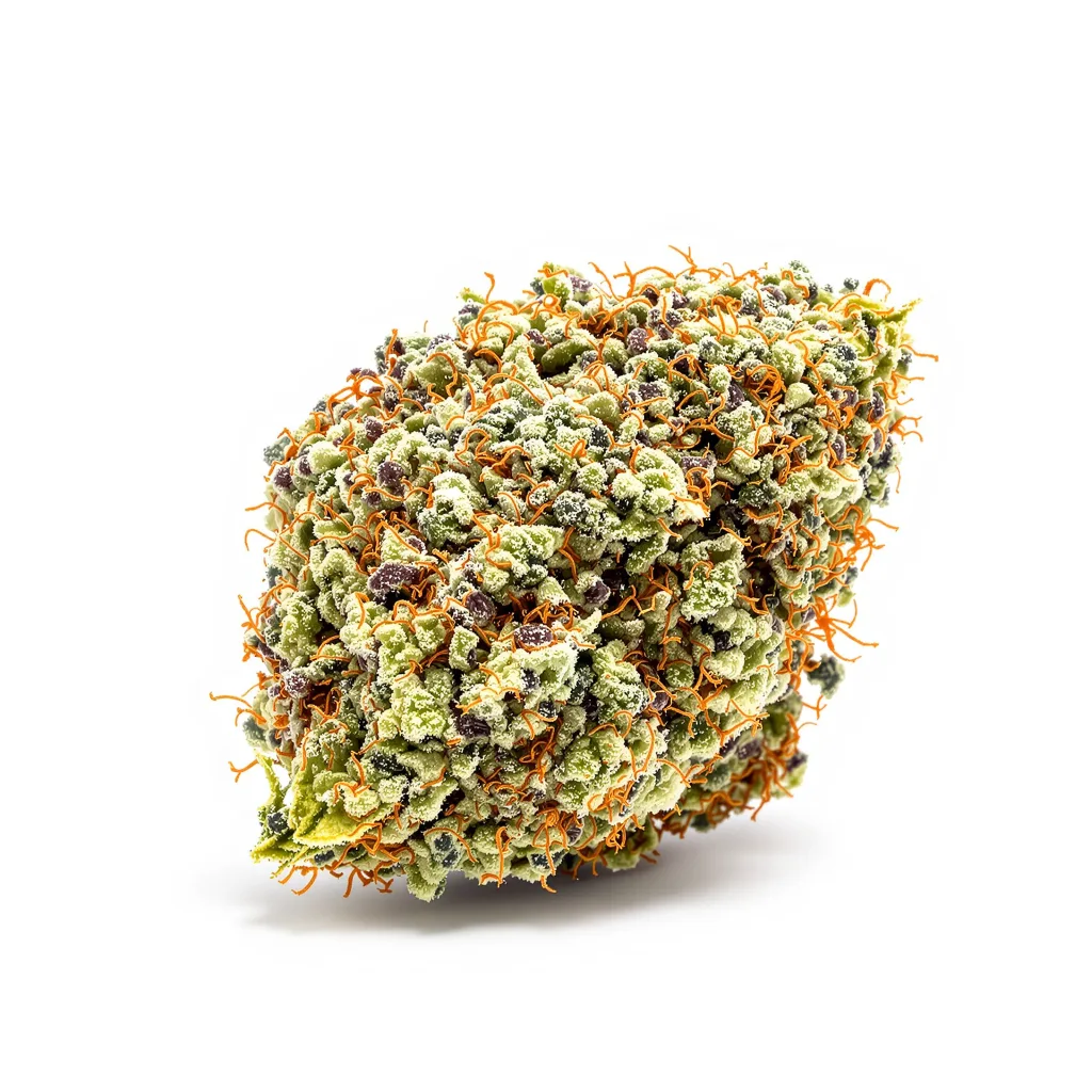 Gelato 38% indica / 62% sativa — fleur avec trichomes visibles