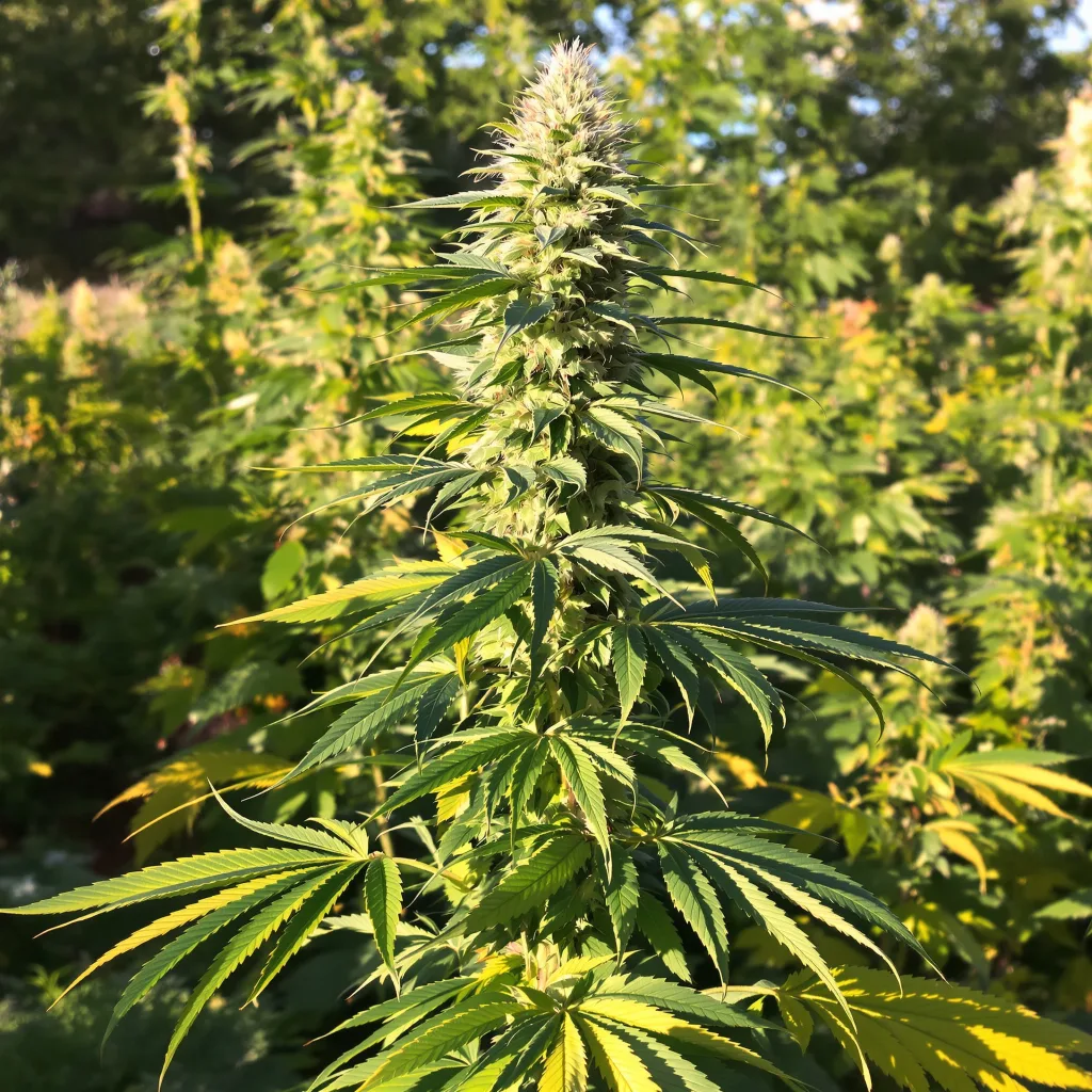 Ghost Train Haze 20% indica / 80% sativa — fleur avec trichomes visibles