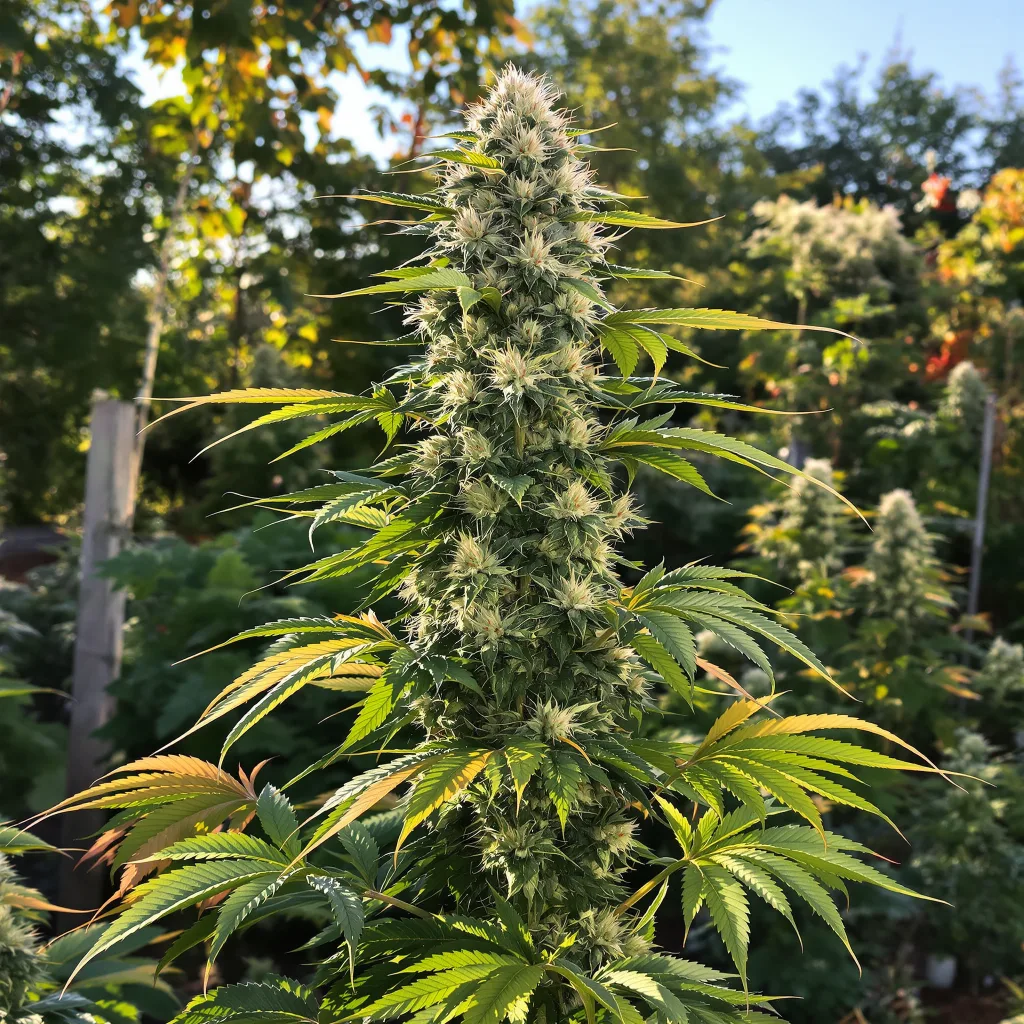 Gigabud 37% indica / 63% sativa — fleur avec trichomes visibles
