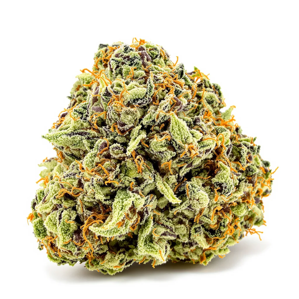 Ginger Ale 36% indica / 64% sativa — fleur avec trichomes visibles