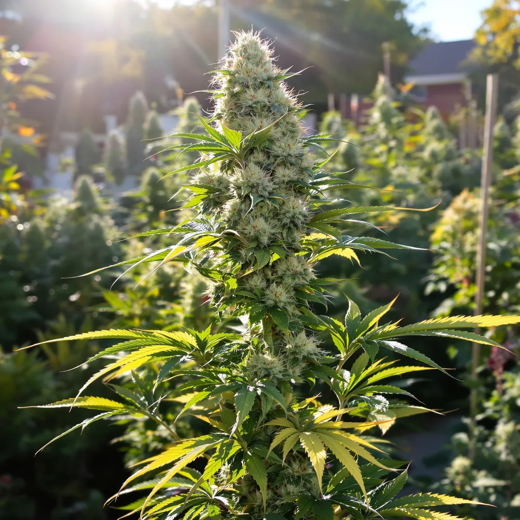 Glass Apple 42% indica / 58% sativa — fleur avec trichomes visibles