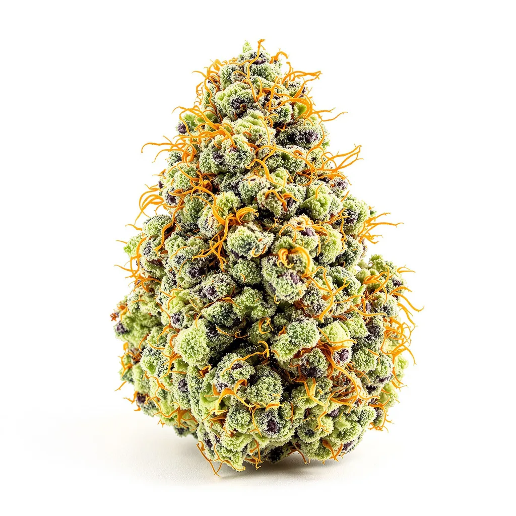 Glass Apple 42% indica / 58% sativa — fleur avec trichomes visibles