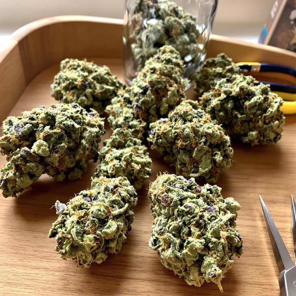 Glass Slipper 50% indica / 65% sativa — fleur avec trichomes visibles
