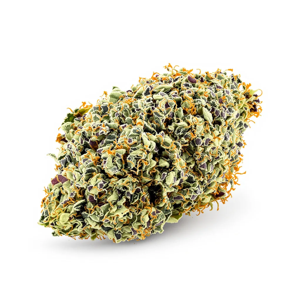 G.O.A.T Pack 50% indica / 50% sativa — fleur avec trichomes visibles